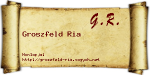 Groszfeld Ria névjegykártya